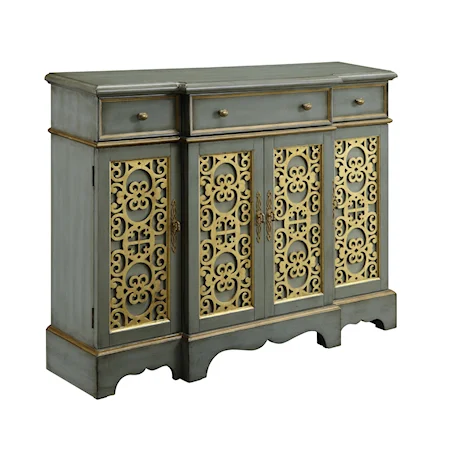 Three Drawer Four Door Media Credenza